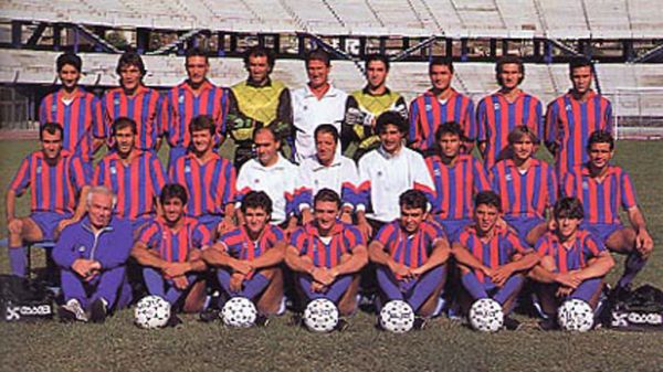 L'organico del Catania 1990/91, l'ultimo ad iniziare la 4a stagione di fila in terza serie